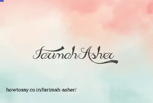 Farimah Asher