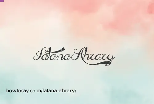 Fatana Ahrary