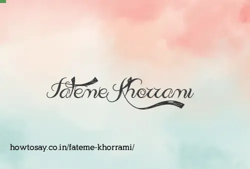 Fateme Khorrami