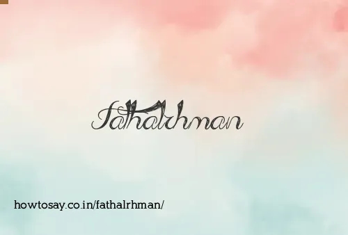 Fathalrhman