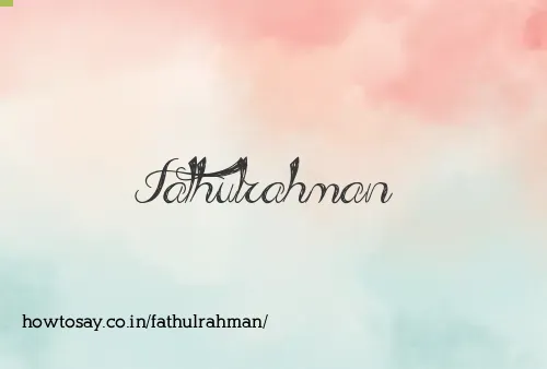 Fathulrahman