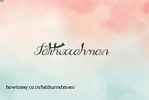 Fatihurrahman