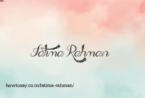 Fatima Rahman