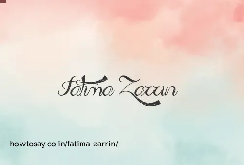 Fatima Zarrin