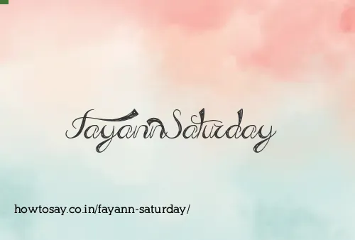 Fayann Saturday