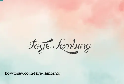 Faye Lambing