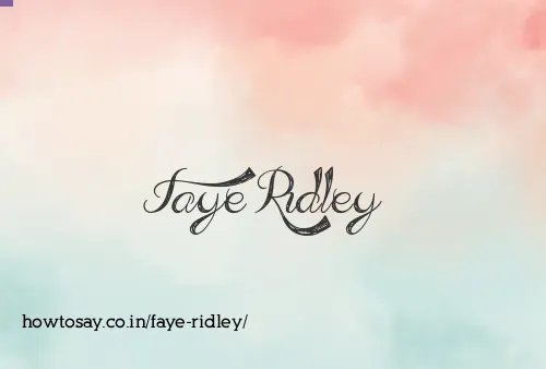 Faye Ridley