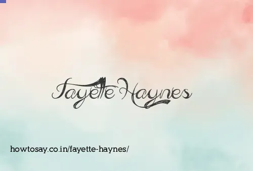 Fayette Haynes