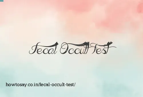 Fecal Occult Test