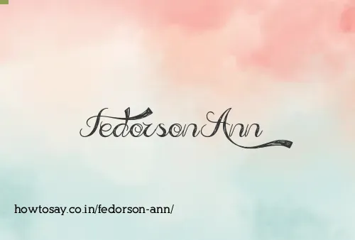 Fedorson Ann