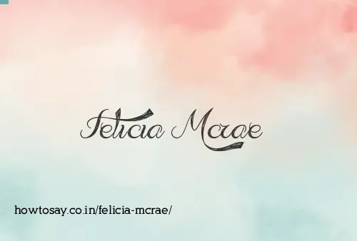 Felicia Mcrae