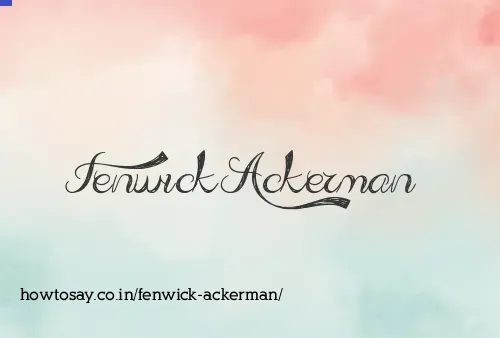 Fenwick Ackerman
