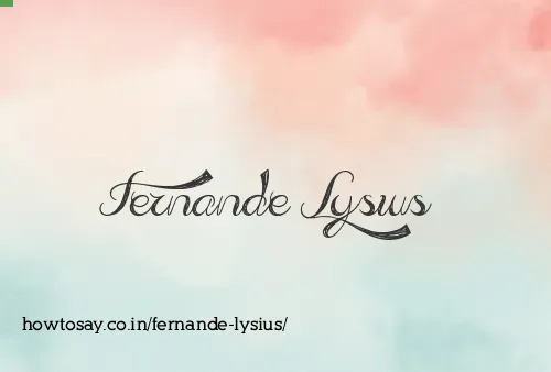 Fernande Lysius