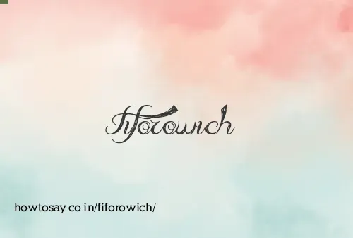 Fiforowich
