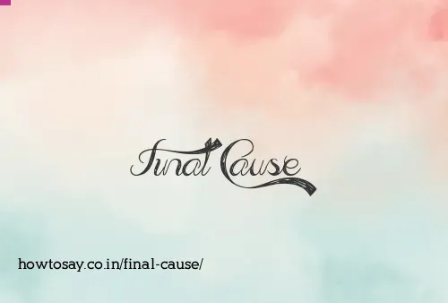 Final Cause