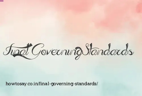 Final Governing Standards