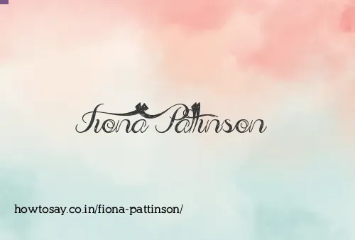 Fiona Pattinson
