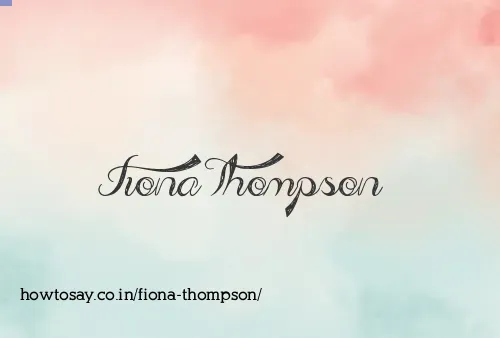 Fiona Thompson
