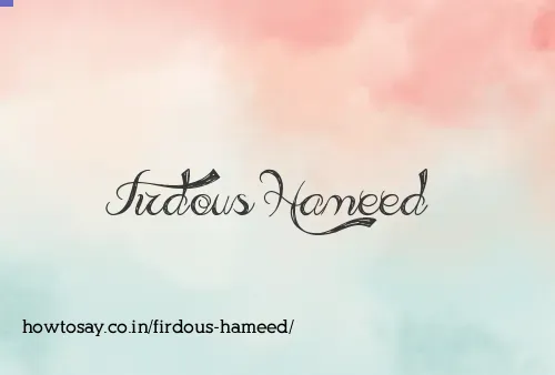 Firdous Hameed