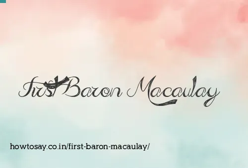 First Baron Macaulay