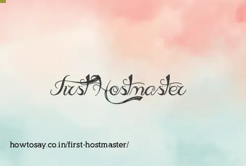 First Hostmaster
