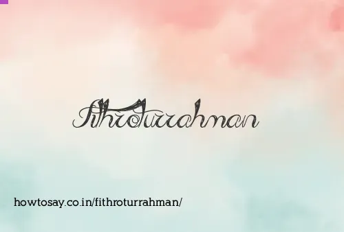 Fithroturrahman