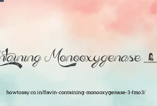 Flavin Containing Monooxygenase 3 Fmo3