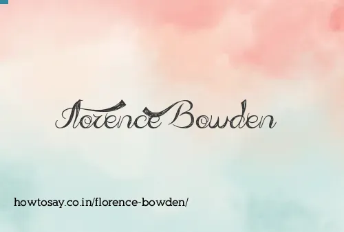 Florence Bowden