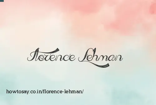 Florence Lehman