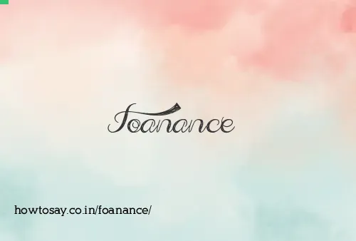 Foanance