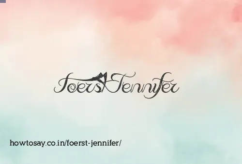 Foerst Jennifer
