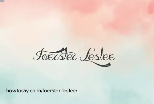 Foerster Leslee