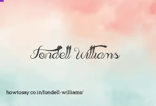 Fondell Williams