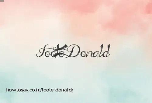 Foote Donald