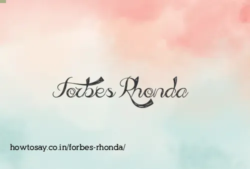 Forbes Rhonda