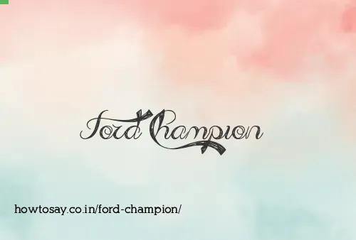 Ford Champion