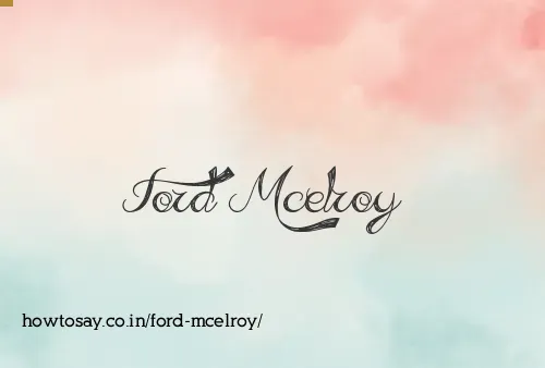 Ford Mcelroy