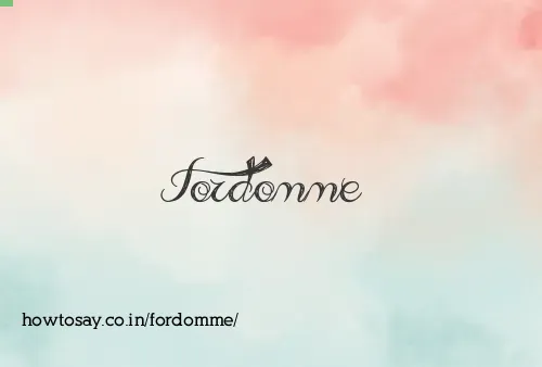 Fordomme
