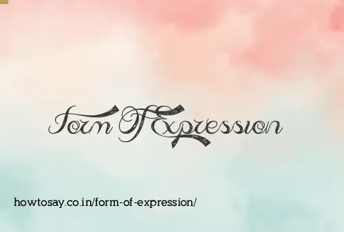Form Of Expression