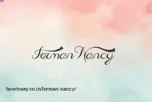 Forman Nancy