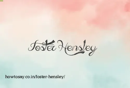 Foster Hensley