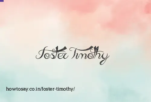 Foster Timothy