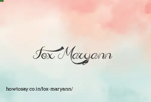 Fox Maryann
