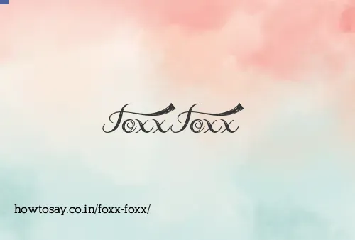 Foxx Foxx
