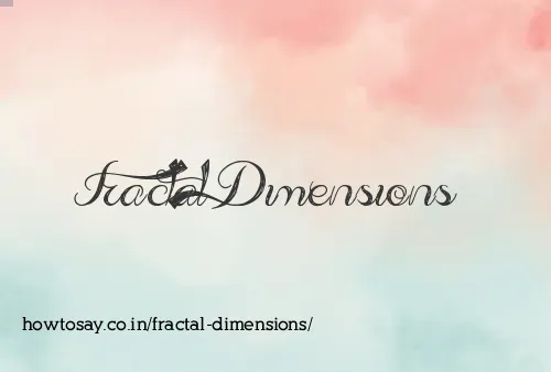 Fractal Dimensions