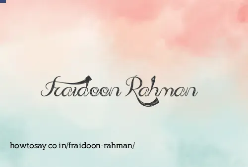 Fraidoon Rahman