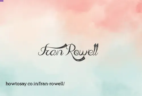 Fran Rowell
