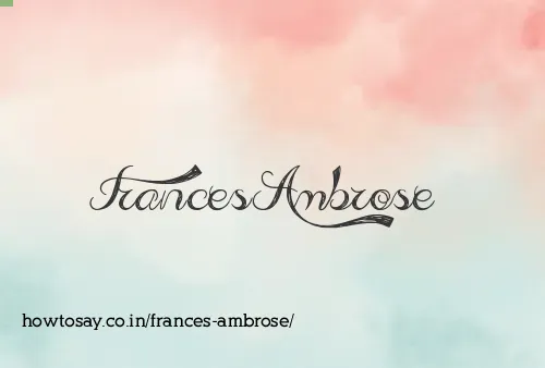 Frances Ambrose