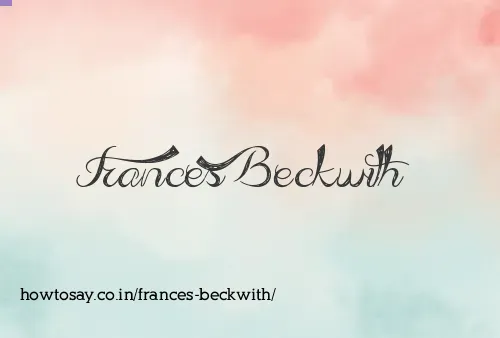 Frances Beckwith