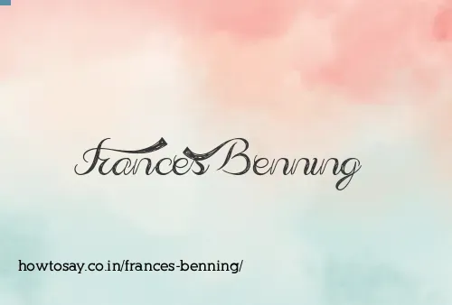 Frances Benning